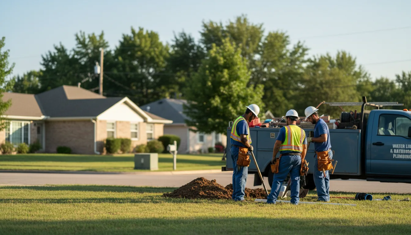 Residential water line and bathroom plumbing service in Countyline, OK